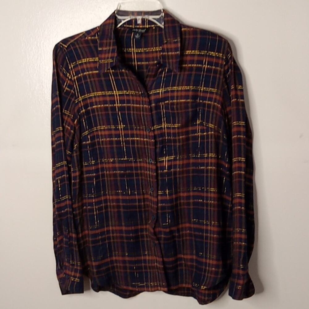 Lucky Brand Women's Size Small Plaid Shirt. Versatile, Office, Sparkle